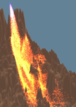 Lava flow particle system example